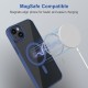 Royal Blue Clear Transparent Magsafe Back Case for iPhone 15 Plus