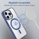 Royal Blue Clear Transparent Magsafe Back Case for iPhone 15 Pro