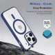 Royal Blue Clear Transparent Magsafe Back Case for iPhone 15 Pro
