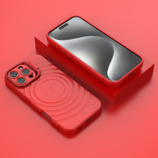 Crimson Red - TitanShield Wave Silicone Magsafe Back Case for iPhone 16 Pro Max