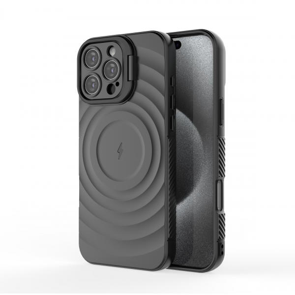 Matte Black - TitanShield Wave Silicone Magsafe Back Case for iPhone 16 Pro Max