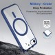 Royal Blue Clear Transparent Magsafe Back Case for iPhone SE 2022