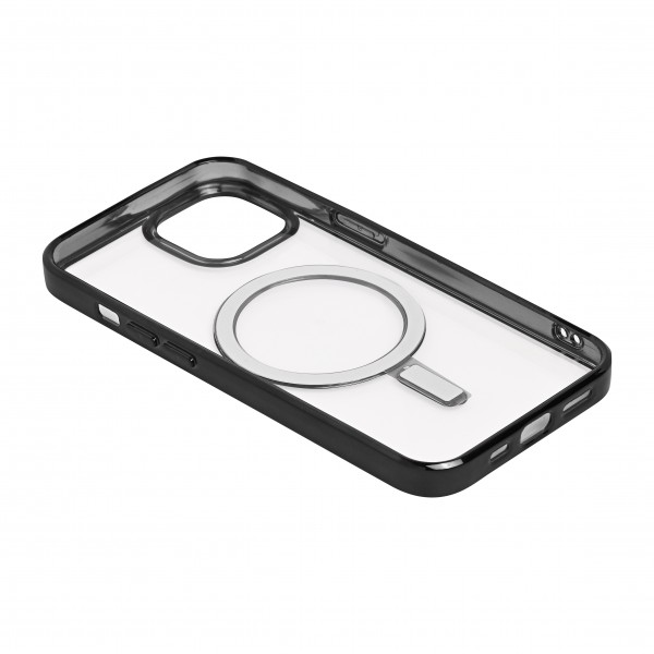 Magsafe Clear Slim with Camera Protection (Reflective Black) Silicone Back Case for iPhone 12