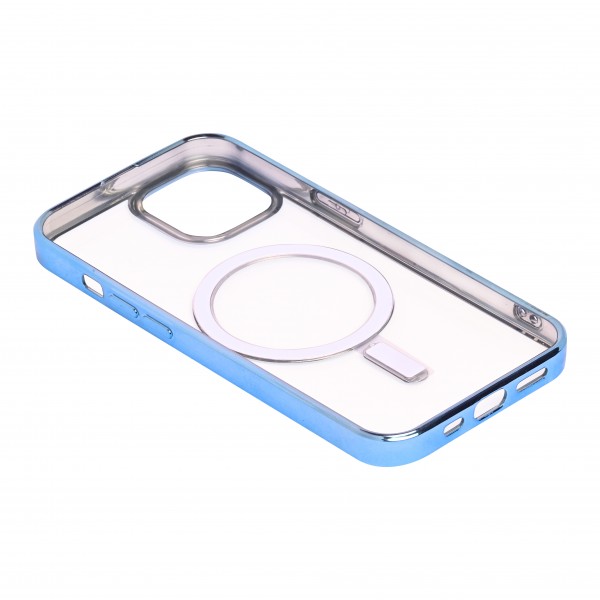 Magsafe Clear Slim with Camera Protection (Reflective Denim Blue) Silicone Back Case for iPhone 12