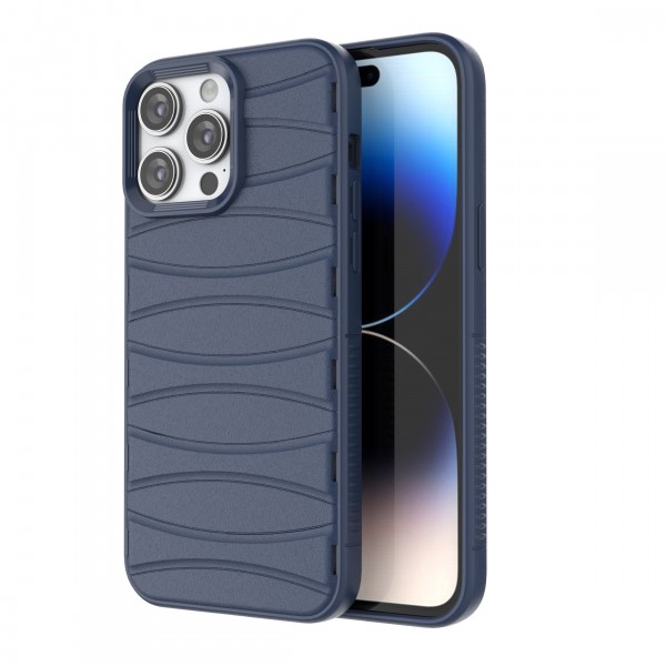 Comet Blue - Premium Soft Heat Dissipation Breathable Silicone Back Case for iPhone 14 Pro Max