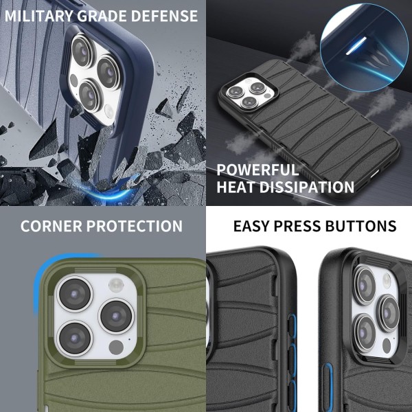 Comet Blue - Premium Soft Heat Dissipation Breathable Silicone Back Case for iPhone 14 Pro Max