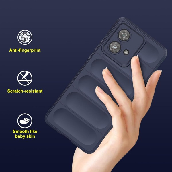 Oxford Blue - Matte Soft Flexible Silicone Back Case for Motorola Edge 40 Neo
