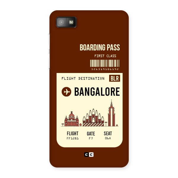 Bangalore Boarding Pass Back Case for Blackberry Z10