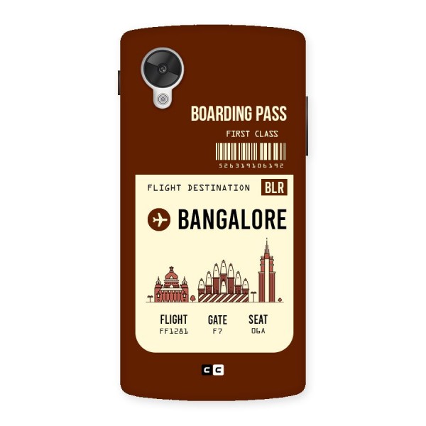 Bangalore Boarding Pass Back Case for Google Nexsus 5