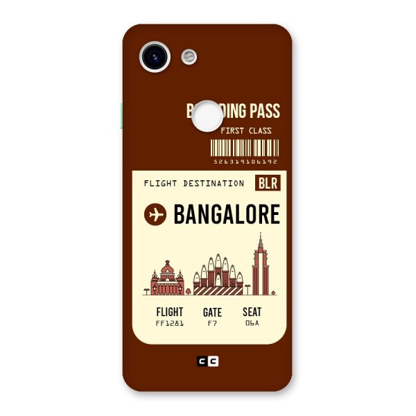 Bangalore Boarding Pass Back Case for Google Pixel 3