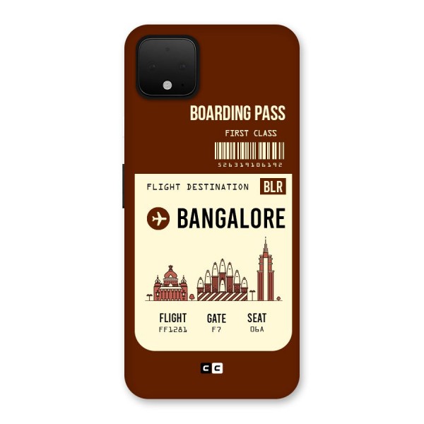 Bangalore Boarding Pass Back Case for Google Pixel 4 XL