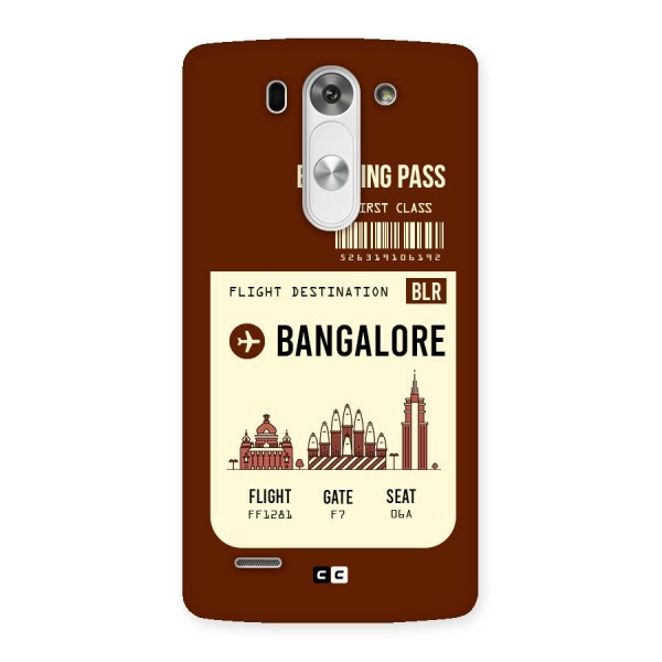 Bangalore Boarding Pass Back Case for LG G3 Beat