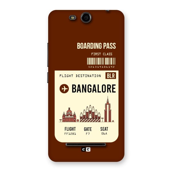 Bangalore Boarding Pass Back Case for Micromax Canvas Juice 3 Q392