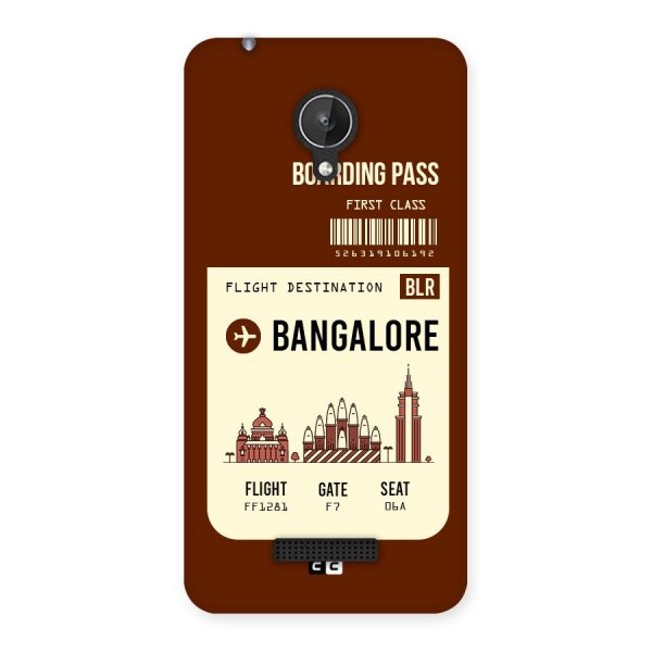 Bangalore Boarding Pass Back Case for Micromax Canvas Spark Q380