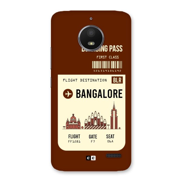 Bangalore Boarding Pass Back Case for Moto E4