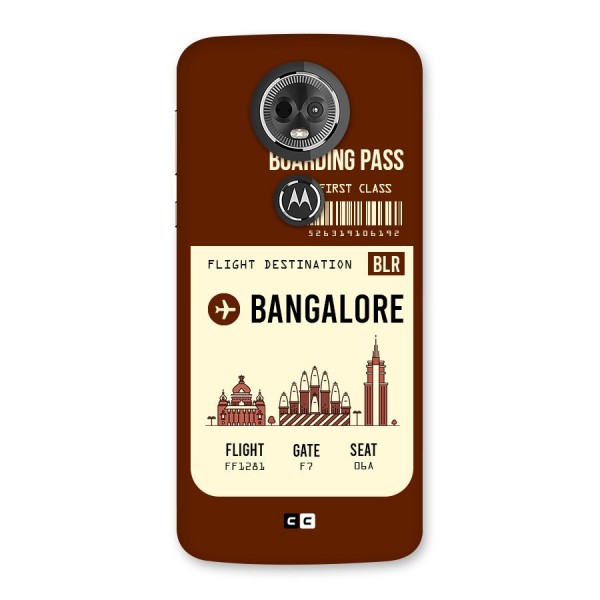 Bangalore Boarding Pass Back Case for Moto E5 Plus