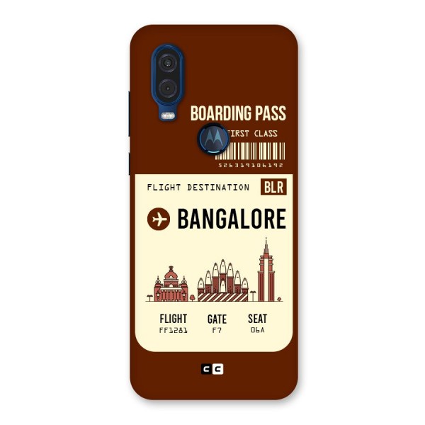 Bangalore Boarding Pass Back Case for Motorola One Vision