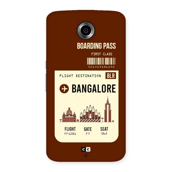 Bangalore Boarding Pass Back Case for Nexsus 6