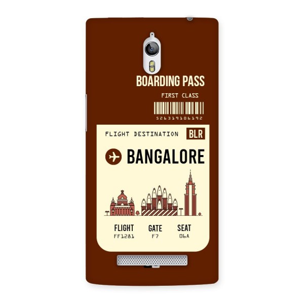 Bangalore Boarding Pass Back Case for Oppo Find 7