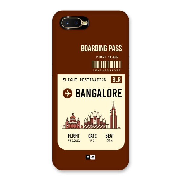 Bangalore Boarding Pass Back Case for Oppo K1