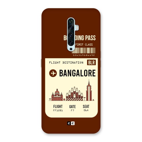 Bangalore Boarding Pass Back Case for Oppo Reno2 Z