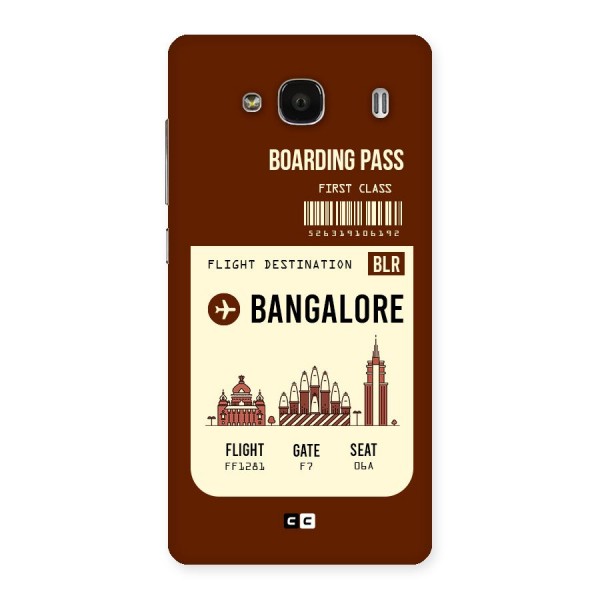 Bangalore Boarding Pass Back Case for Redmi 2 Prime