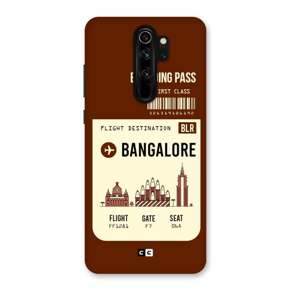 Bangalore Boarding Pass Back Case for Redmi Note 8 Pro