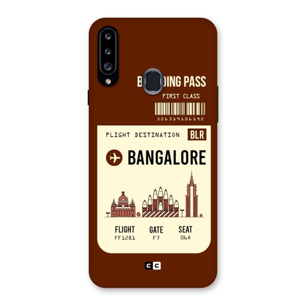Bangalore Boarding Pass Back Case for Samsung Galaxy A20s