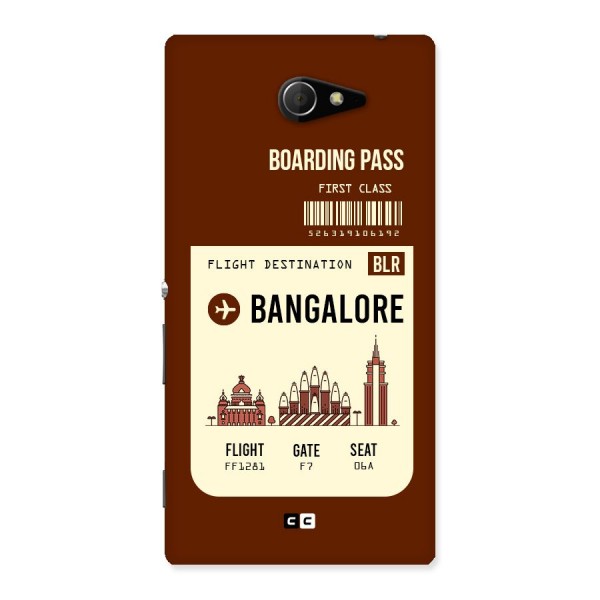 Bangalore Boarding Pass Back Case for Sony Xperia M2
