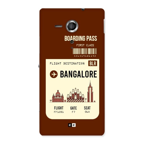 Bangalore Boarding Pass Back Case for Sony Xperia SP