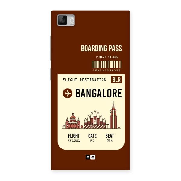Bangalore Boarding Pass Back Case for Xiaomi Mi3