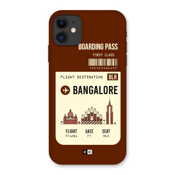 Bangalore Boarding Pass Back Case for iPhone 11