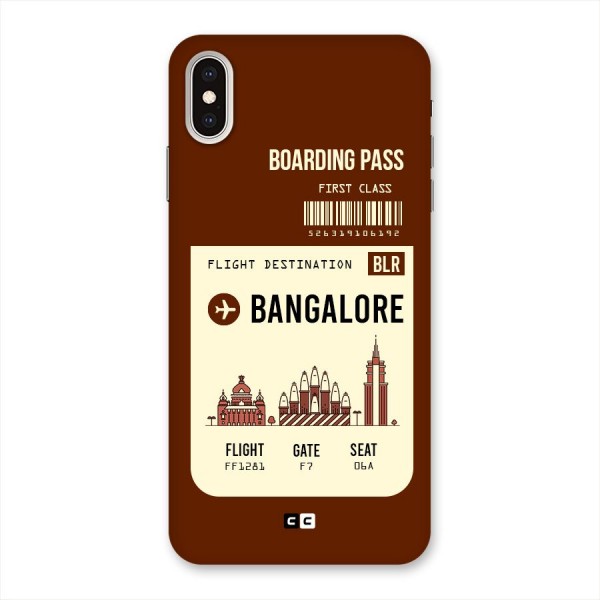 Bangalore Boarding Pass Back Case for iPhone XS Max